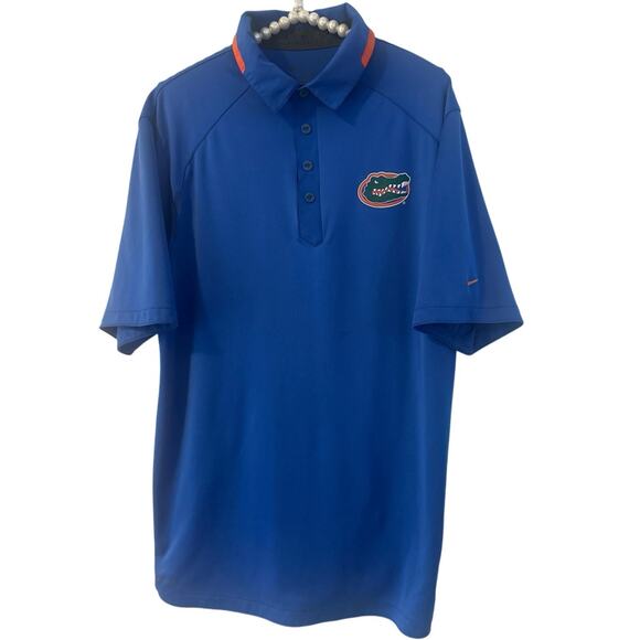 Florida Gators Shirt Mens L Blue Orange Polo Logo lightweight Dri-Fit - Picture 1 of 7